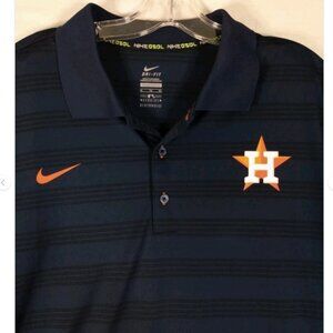 Nike Dri-fit Houston Astros Polo Men's XL Navy Blue Baseball Team Gear Shirt